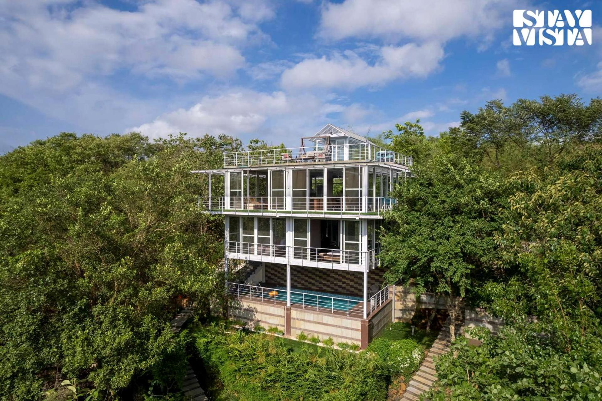 The Glasscape By Stayvista - Hillside Getaway With Pool And Indoor Games Nashik Zewnętrze zdjęcie